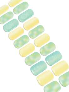 20pcs Semi-Cured Gel Nail Stickers, Classic French Manicure Translucent Pink Base, DIY UV Gel Nail Stickers For Home Use - Multicolor - View 6