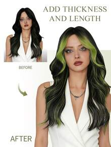 DNE HAIR 10pcs Tape In 100% Human Hair Extensions Green Color 25g 18inch Silky Seamless Invisible Highlight Colorful Hairpieces Rainbow Hair Extension Top Quality Thick Ends Healthy And Long Lasting Human Hair Extensions Invisible Tape In For Womean/Girls - SGreen - View 5