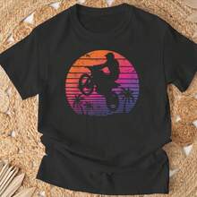 Motocross Bike Colorful Retro Vintage Biker Motocross-Shirt Unisex - màu đen - Xem 3