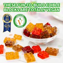 AMOS 4D Vegan Gummy Sweets Blocks Assorted Fruit Flavors 240g Build Edible Blocks Gummy Candy - 水果 - 查看 2