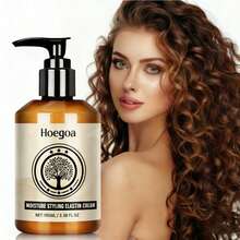100ml Moroccan Curl Moisturizing And Elasticizing Element Curl Moisturizing And Shining Natural Fluffy Shaping Care Element,Moisturizing And Nourishing Dry Curly Hair, Enhancing Hair Quality, Preventing Hair Breakage, And Providing Heat Protection - Beige - View 6