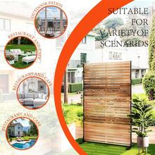 Panel de privacidad independiente para exteriores para patio, balcón y jardín: divisor decorativo de metal, resistente a la intemperie, de acero galvanizado. - Marrón - Ver 2