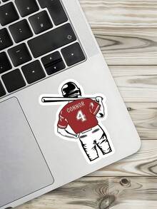 1/10/25/50/100/150pcs Customized Baseball Stickers, Can Print Logo/Text/Phone Number/Email - Asymmetrical Shape, Suitable For Home And Office Decor Stickers, Sports Labels, Business Branding, Custom Name, Custom Decorative Stickers, Holiday Decor, Invitation Seals, Candy Box Labels, Guest Favors, Birthday Gift Stickers, Gifts For Boyfriend, Anniversary Gift Stickers, Gifts For Girlfriend - Multicolor - View 2