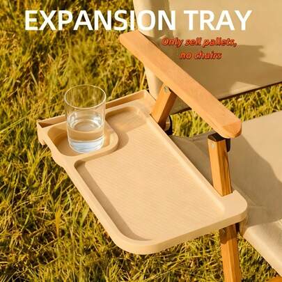 1pc Outdoor Camping Chair Side Storage Tray, Universal Cup Holder And Accessory Tray Suitable For Folding Camping Leisure Chair