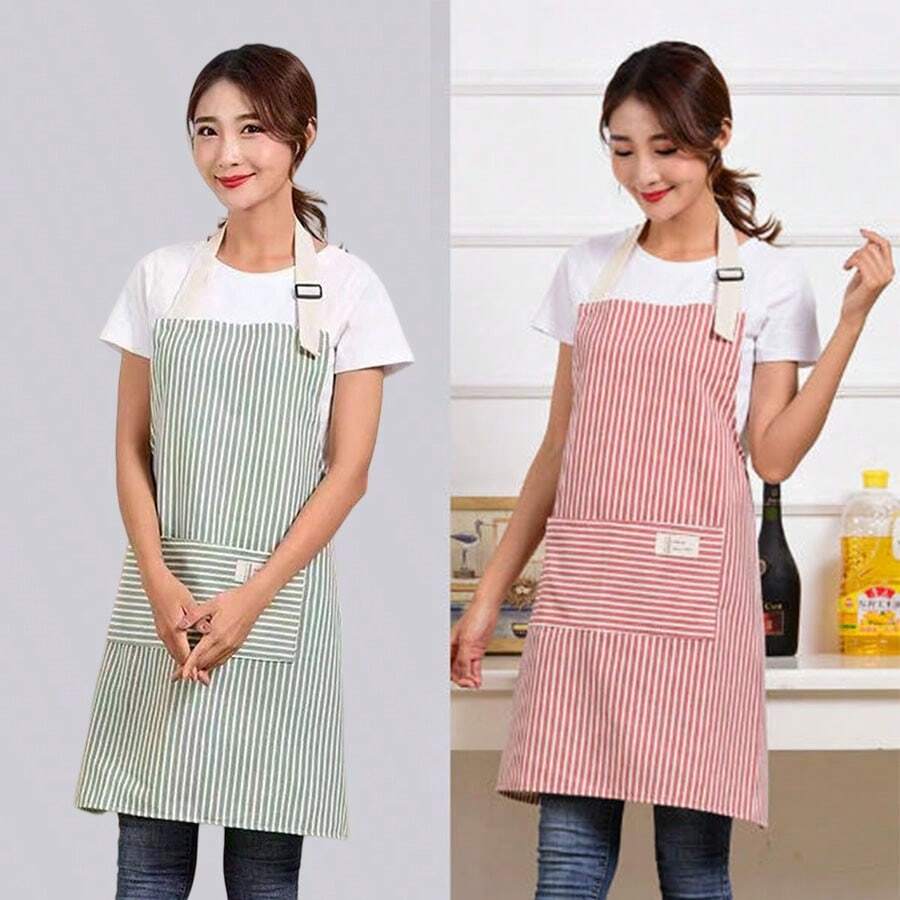 1/2 Pcs Apron, Suitable For Restaurant, Cafe, Home Kitchen, Universal Waterproof Apron - Home And Commercial Kitchen Supplies, Fashionable And Practical - Red and Blue - View 1