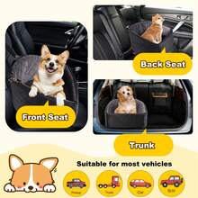 Comfortable Dog Car Seat 19.7"L X 19.3"W, Pet Booster Seat For Small Dogs Up To 35 Lbs, Durable Dog Travel Bed With Storage Pockets & Machine Washable Cover - 灰色 - 查看 5