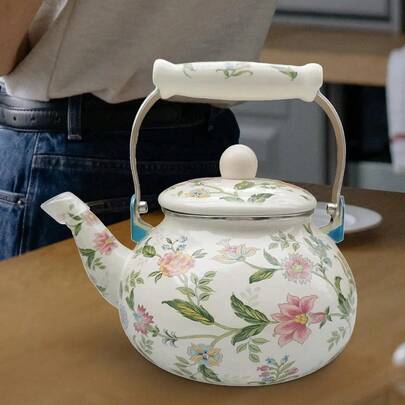 Chaleira Esmaltada 2.5 Litros Alumínio Florida - Flores - Chá - Cozinha