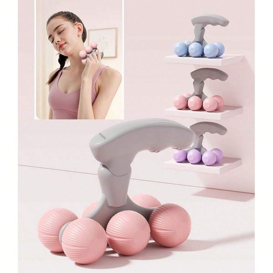 1pc Handheld Massage Roller, Suitable For Massaging Muscles On Hands, Back, Neck, Feet, Shoulders, Legs To Relieve Pain - Multicolor - View 1