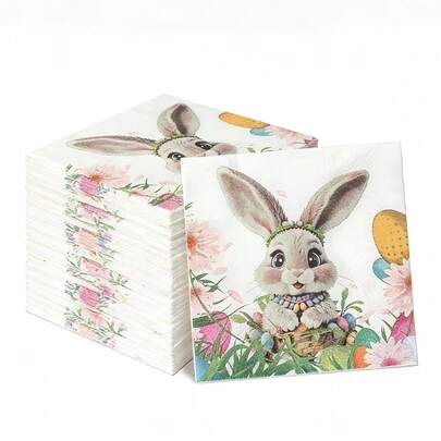 25 szt./zestaw, 50 szt./zestaw, 75 szt./zestaw Wielkanocny Zajączek Grube Miękkie Chłonne Serwetki Imprezowe, 2-warstwowe Miękkie Ręczniki Papierowe, Rozłożony Rozmiar 33 cm * 33 cm, Nadaje Się Na: Wesela, Herbatki, Urodziny Serwetki Dekoracyjne, Dekoracje Imprezowe, Artykuły Imprezowe, Dekoracje Świąteczne, Artykuły Świąteczne