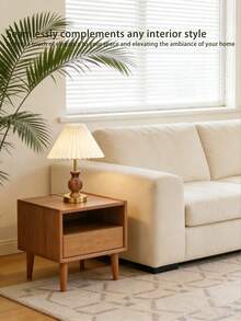 1pc Wooden Texture Decorative Table Lamp, Suitable For Living Room, Study, Hotel Bedside, Outdoor Camping, Eid Gift, Bedroom, Reading, Children, Decoration, Pregnancy, Sensor, Prayer Corner, Italian, Minimalist, European, Chinese, French, Modern Arabic, Minimalist Islamic, Oasis Mixed Style - Multicolor - View 2