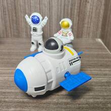Space Theme Toy Car With Press Function, Includes Space Station, UFO Toy Car And Astronaut, Suitable As Birthday Gift For Boys - White - View 9