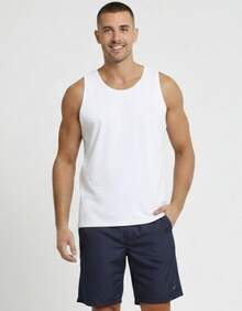 Kit 04 Men's Cotton Tank Top Shirt Comfortable Basic Plain - Black and White - View 2