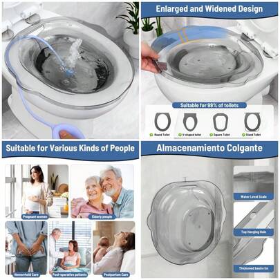 Sitz Baths - Asiento de baño Sitz - Lavabo para cuidado posparto, ancianos, discapacitados o hemorroides, mitiga infecciones, al