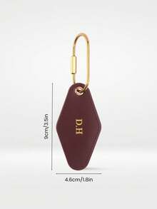 1 pieza Llavero personalizado con letra dorada, llavero de cuero vegano con diamante, regalo de moda y viaje para amigos y familiares - Multicolor - Ver 6