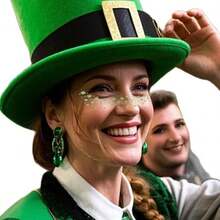 6 Pcs Shamrocks Freckles Temporary Glitter Tattoos For Women St Patricks Day Face Tattoo Stickers Green Makeup Tattoo St Patricks Day Accessories - 綠色 - 查看 2