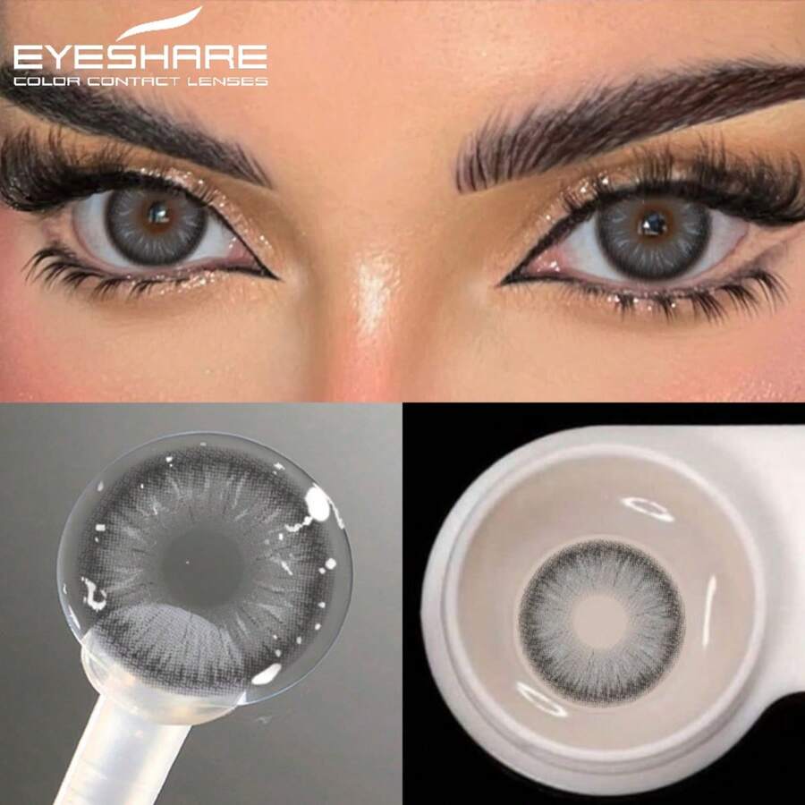 Eyeshare 1 par 14,0 mm naturliga svarta mjuka linser