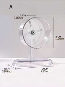 1pc Hamster/Golden Retriever Toy, DIY Acrylic Silent Running Wheel With Transparent Stand, Requires Self-Assembly After Unpacking - Mouse Toy - View 6