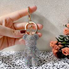 Fully Rhinestoned Bear Keychain, Luxury Sparkling Bag Charm Pendant, Cute Birthday Gift, Car Key Chain, Girlfriend/Valentine's Day Present - Multicolor - View 10