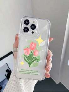 Tulip Pattern Phone Case,Phone Case  14,Cover,Fundas Para , 14 Cases,Case  16 Pro,Funda Para  17 Pro - kiểu 1 (1 cái) - Xem 1