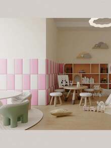 3D防撞墙垫，加厚软墙板，自粘床头板垫，PU防水保护垫，柔软质感（厚度3厘米/1.18英寸），自粘式，吸音加厚墙面装饰，柔软床头板垫，防水，防潮，防尘，防撞贴纸，适用于家庭卧室背景装饰 - 多色 - 查看 9