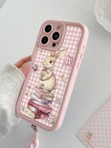 Easter Bunny Pink Plaid Floral Painted Textured Shockproof Phone Case Compatible With IPhone 14, 14 Pro, 14 Pro Max, 13, 13 Pro, 13 Pro Max, 11, 11 Pro Max, 12, 12 Pro, 12 Pro Max, XR, XS, 15, 15 Pro, 15 Pro Max, 16, 16 Pro, 16 Pro Max, 17, 17 Pro, 17 Air, 17 Pro Max, Galaxy S24, A04, A12, A13, A14, A23, A24, A32, A33, A51, A52, A53, A54, A72, S20 FE, 9, 9A - Multicolor - View 5
