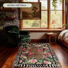 1pc Leopard Print Rug, Red Lips Rug, Pop Art Rug, Bold Statement Area Rug, Funky Living Room Decor, Animal Print Rug, Glamorous Home Rug, 84*60inch,Perfect Choice For Christmas ,Stylish And High-Quality Rugs, Perfect For Christmas Decorations And GiftsHome Decor, The Best Choice For Gothic-Style Birthday Gifts - Nhiều màu - Xem 4