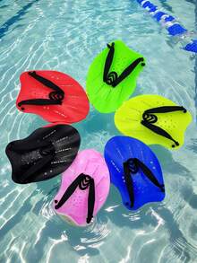 1 双贴合人体曲线的游泳蹼状手套，可调节绑带游泳训练蹼状手套，男女通用，适合男士、女士和青少年 - 彩色 - 查看 1