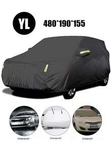 Funda universal para coche con tiras reflectantes completas para protección solar, protección UV y resistencia a arañazos,a prueba de polvo, impermeable - A - Ver 1