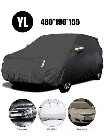 Funda universal para coche con tiras reflectantes completas para protección solar, protección UV y resistencia a arañazos,a prueba de polvo, impermeable