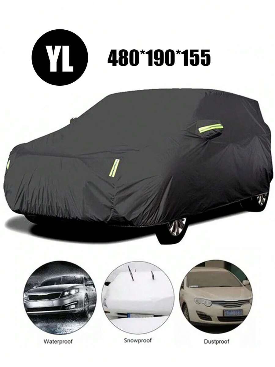 Funda universal para coche con tiras reflectantes completas para protección solar, protección UV y resistencia a arañazos,a prueba de polvo, impermeable - A - Ver 1