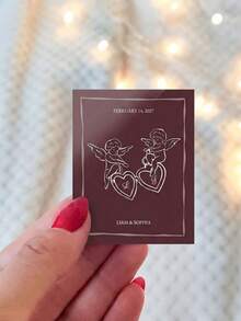 1-100张定制火柴盒标签 - 个性化火柴盒贴纸，可定制文字，情侣姓名贴纸，防水防晒火柴盒标签，情侣礼物，完美适用于订婚、婚礼、生日、派对装饰、婚礼回礼、节日装饰，高品质印刷，装饰标签，送给她的理想礼物，送给他的理想礼物，适合情侣、男朋友、女朋友、丈夫、妻子，非常适合生日派对、订婚派对、婚礼 - 多色1 - 查看 11