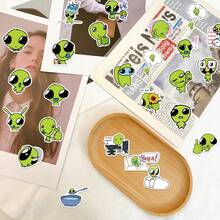 51 Pcs Alien Stickers - Perfect For Decorating Your Phone, Water Bottles, Scrapbook, Journaling, Car, Laptop & More! A Vibrant And Aesthetically Graffiti Set - Random Style - View 11