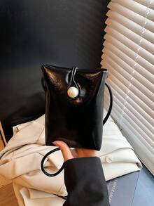 A Fashionable, Simple And Exquisite Pearl Mobile Phone Crossbody Bag, A 2026 New Model Women's Crossbody Bag - Black - View 8