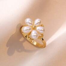 不锈钢可旋转四叶草和向日葵戒指，镶嵌锆石，适合海滩、度假、旅行摄影 - 彩色 - 查看 6