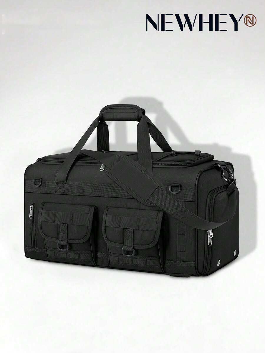 NEWHEY 45L Men's Backpack, Multi-Function Gym Bag With Shoe Compartment, Sports Travel Duffel Bag, Shoulder Bag, Weekend Overnight Carry-On Luggage