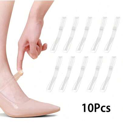 2/10pcs Invisible Transparent Shoelace Retainer, Suitable For Women's High Heels, Easy To Install, Can Secure Shoelaces