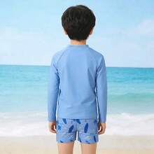 NB VEST Boys' Surf Set With Long-Sleeved T-Shirt And Boxer Briefs 2025 J3639 - Dusty Blue - View 2