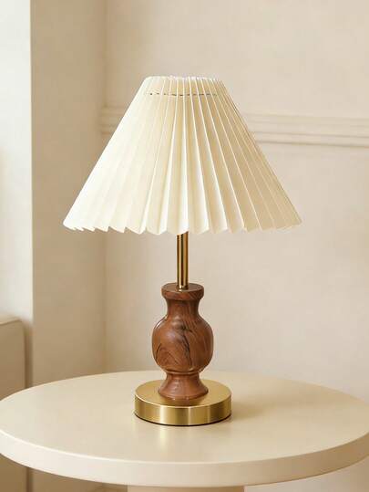 1pc Wooden Texture Decorative Table Lamp, Suitable For Living Room, Study, Hotel Bedside, Outdoor Camping, Eid Gift, Bedroom, Reading, Children, Decoration, Pregnancy, Sensor, Prayer Corner, Italian, Minimalist, European, Chinese, French, Modern Arabic, Minimalist Islamic, Oasis Mixed Style