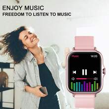 1 pieza Reloj inteligente deportivo unisex con pantalla táctil HD, correa de silicona cómoda, seguimiento de fitness, notificación de mensajes, seguimiento de calorías y distancia, control de música, cámara remota, compatible con smartphones, para el Día del Padre y uso diario - Multicolor - Ver 7