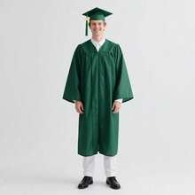 2026 Unisex Matte Graduation Gown And Cap Set With Tassel For Middle High School Bachelor - Forest Green - View 6