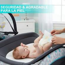 Cuna Corral Bebé Multifunción Con Cambiador Y Mosquitero Gris Poliéster - Gris - Ver 5