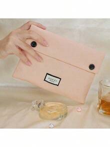 Gucci 8.5英寸长 x 6英寸高 x 2英寸宽 粉色帆布化妆包，甜美风格 PINK-BAG-8842 - 粉色 - 查看 3