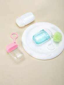 3pcs Set - Pink (30ml) Transparent Alcohol Spray Bottle, Pink Bow Hand Sanitizer Bottle, Travel Hanging Hook Keychain, Pink Flip Cap Hand Sanitizer/Perfume Bottle With 3D Bow Design - Green - View 6