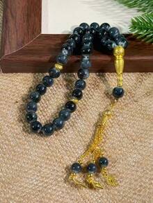 33pcs 10mm Silver Glass Beaded Bracelet, Ramadan Prayer Beads, Fashionable & Versatile, Suitable For Ramadan Prayer & Tasbih - Multicolor - View 3