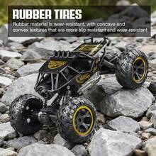 1辆2.4G遥控喷雾越野合金车，28厘米攀爬车，带灯光、大轮胎，适用于沙漠地形，户外电动玩具车，节日礼物 - 彩色 - 查看 5