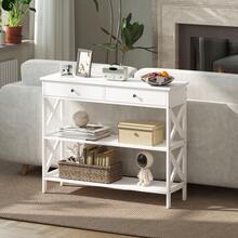 HOMCOM Mesa de banco - Blanco - Ver 5
