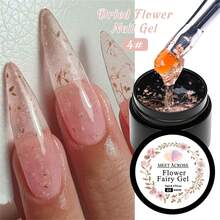 MEET ACROSS 6pcs Dried Flower Gel Nail Polish Set, Natural Flower Nail Art Painting Gel Polish Semi Permanent Soak Off UV LED Nail Varnish Nail Decoration For Summer Nails, Manicure Nail Art Design For Home And Salon Nail Supplies - Multicolor - View 4