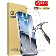 ZYSHI 2pcs White High-Definition Tempered Glass Screen Protector, Compatible With Apple 17 Series Phones, Featuring Glossy Surface, 9H Hardness, Scratch-Resistant, Bubble-Free Installation, Compatible With Phone Cases - 2PCS HD - View 25