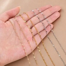 2米金色不锈钢唇链，项链，颈链，DIY珠宝制作配件 - 鏈條 - 查看 7