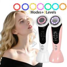 Electric 7 In 1 Facial Massager Vibration Hot Compress Skin Care Tool Multifunction Skin Rejuvenation Face Firming Massage Instrument 400mAh - Multicolor - View 2